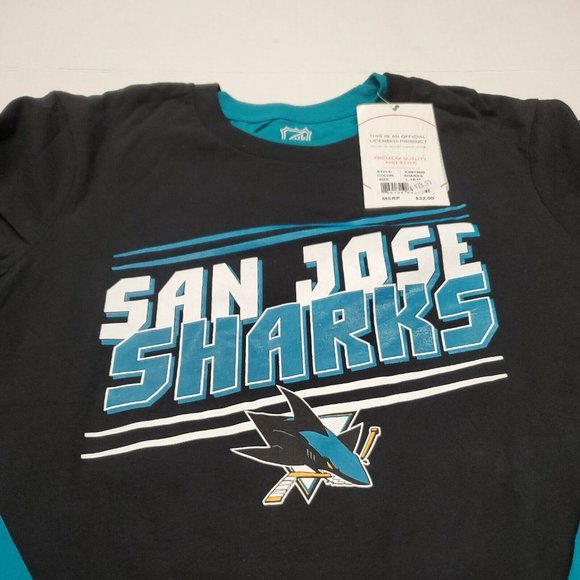 NWT San Jose Sharks Hockey NHL Long Sleeve Shirt Youth Large 14/16 New With Tags - Picture 3 of 7